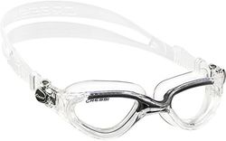 Cressi Flash Swim Goggles óculos de natação premium para adultos 100% anti-UV, transparente/preto, tamanho único