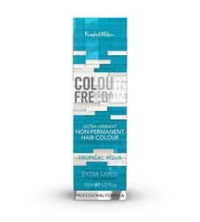 Knight & Wilson Colour-Freedom 150ml Tropical Aqua Blue Green Semi-Permanent Hair Colour - Vibrant Vegan Friendly Colour Mask with Shine Booster Complex - Ammonia Free Colour Lasts Up To 6-10 Washes