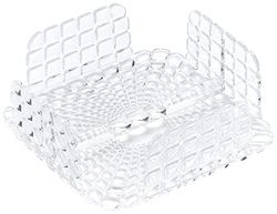 Guzzini - Tiffany, Portatovaglioli Orizzontale Quadrato con Barra Ferma Tovaglioli - Trasparente, 20 x 20 x h7,3 cm - 19870000