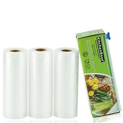 Sacchetti per il Sottovuoto Alimenti, 3 Rotoli 15x500cm, Sacchetti Sottovuoto Alimenti, Rotoli per Sottovuoto Alimenti, di KitchenBoss