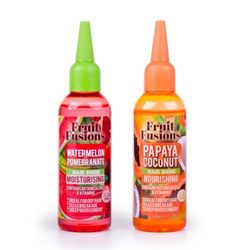 Fruit Fusions Hair Shine Oil Set, Watermelon & Pomegranate Moisturising, Papaya & Coconut Nourishing, 2-Pack, for Dry Hair