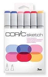 COPIC Sketch Set «Floral Favorite 2», 6 rotuladores dobles con punta mediana y punta de pincel.