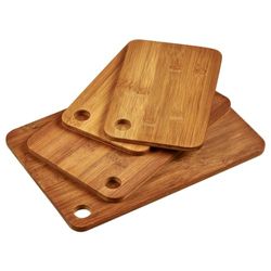 KESPER | Snijplanken 4-delige set, materiaal: bamboe, afmetingen: groot: 33 x 23 x 1 cm, medium: 28 x 18,5 x 1 cm, 2 x klein: 23 x 15 x 1 cm, kleur: bruin, naturel | 59127