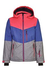 Killtec Iolana Jr - Giacca da sci per ragazza con tasca per skipass, fischietto come felpa con cerniera, impermeabile e traspirante, Bambina, 34068-000, Corallo fosforescente., 128 (XS)