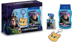 Lightyear Bath Gift Set for Children, Set Includes Eau de Toilette Natural Perfume (20ml), 2-in-1 Bubble Bath and Shampoo (200ml) and Key Chain, Best Gift Set for Kids