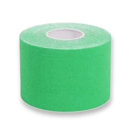 Gima - Cinta de Kinesiología Ultra Adhesiva, Hipoalergénica Impermeable y Elástica hasta 160%, Espesor 0.48 mm, Dimensiones: 5 m x 5 cm, Color Verde, para Deportes y Fisioterapia, 1 Rollo