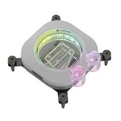 Corsair iCUE LINK XC7 RGB ELITE CPU Water Block - Transparent Flow Chamber - 24 RGB LEDs - Fits Intel® LGA 1700, AMD® AM5 and older - White