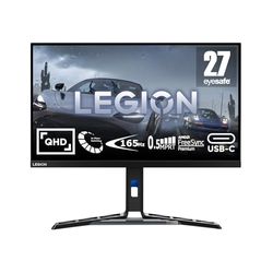 Lenovo Legion Y27h-30 - Monitor Gaming con EyeSafe, 27'' 2K QHD (IPS, 180Hz (OD), 0.5ms MPRT, HDMI,DP,USB-C, Cables DP y USB-C, FreeSync, Altavoces) Ajuste de inclinación/altura/giro/pivot -Negro