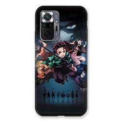 Cokitec Custodia per Xiaomi Redmi Note 10 Pro 5G Manga Demon Slayer Nero