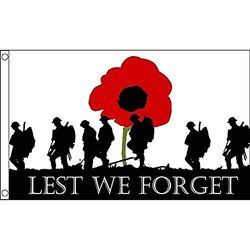 AZ FLAG Bandiera Lest We Forget Forze TERRESTRI 150x90cm - Bandiera Lest We Forget 90 x 150 cm
