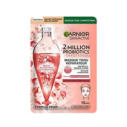 GARNIER Skin Active - Maschera viso in tessuto 2 milioni di probiotici - Maschera riparatrice - Brillante & Idratazione - Arricchita con frazioni di probiotici - Vegan & Cruelty Free - tutti i tipi di