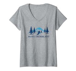 Mujer Estación de esquí Mont Tremblant Canadá Camiseta Cuello V