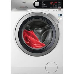 AEG L7WEE852 Lavasecadora de Carga Frontal, Lava 8 Kg, Seca 5 Kg, Libre Instalación, 1600 rpm, Motor Inverter, Programa Rápido, Nonstop 60 min, Panel LCD, Puerta XL Plateada, Blanca, Clase E