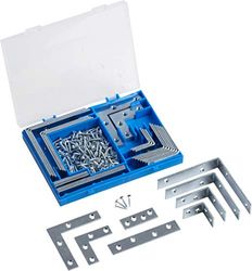 Metafranc 300510 300510 - Esquadra e chapa de conexão, 180 peças, cadeira, conector plano, aço galvanizado, ideal para móveis DIY/ângulo de fixação/300510, multicolorido