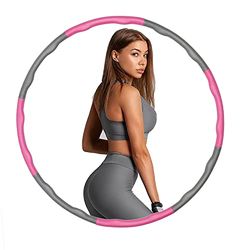 Venton Hula Hoop - Cerchio da ginnastica per adulti, per dimagrire, massaggi, fitness, sport, modellazione addominale, 6,8 segmenti, Hoola Hoop rimovibile, per perdita di peso, larghezza regolabile