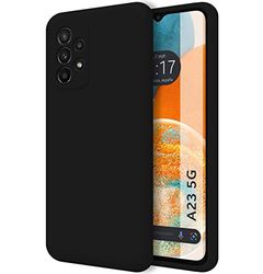 Tumundosmartphone Funda Silicona Líquida Ultra Suave para Samsung Galaxy A23 5G Color Negra