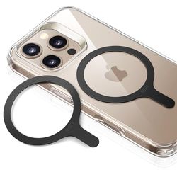 ESR Compatibel met MagSafe 360 ringen, 2 stuks universele metalen ringen, compatibel met iPhone 16/15/14/13/12/11/X-serie, Galaxy S23/S22/S21/S20/S10 serie/MagSafe accessoires, zwart