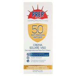 PREP, Krem przeciwsłoneczny do twarzy SPF50 +, Ochrona przed słońcem, Ochrona przed promieniowaniem UVA/UVB, Bez zderzaków, Rozmiar 50 ml