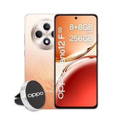 OPPO Reno12 F 5G AI Smartphone, Tripla fotocamera 50+8+2MP, Selfie 32MP, Display 6.67” 120HZ AMOLED FHD+, 5000mAh, RAM 16GB (8+8) +ROM 256GB, Supporto Auto [Versione Italia], Amber Orange