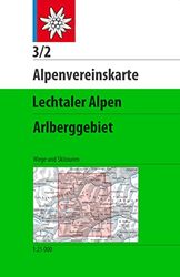 Alpenvereinskarte Blatt 3/2 Lechtaler Alpen, Arlberggebiet 1 : 25 000: Wege und Skitouren: 3/2 Weg