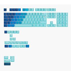 Glorious Gaming – GPBT Gradient-tangenter (Ocean) för mekaniska tangentbord, bleknar inte, passar till 100%,75%,65% och 60%,PBT-material, – Tysk QWERTZ-layout