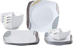 BRUNNER Camping melamine servies camping servies vierkant Khadi 12-delig antislip