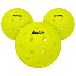 Franklin Sports Pickleball-X-40 Outdoor Balls-Optic Yellow Balle de Pickleball extérieur Mixte, Lot de 3