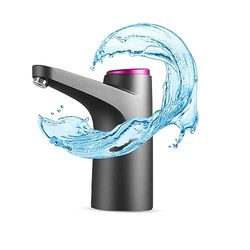 NK Dispensador de Agua - Indicador LED, Batería 1200 mAh Recargable por USB, Compatible con Garrafas y Botellas 4,5L 5L 7,5L 10L 11,3L 15L 18,9L Adaptador de 3,8 y 4,8 cm (Negro), Pequeño