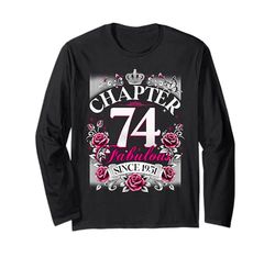 Womens Chapter 74 Fabulous Since 1951 74th Birthday Design Maglia a Manica