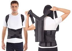 Correcteur De Posture + Ceinture Lombaire Deux en Un/Respirant Maintien Du Dos et Épaules LUX Support dorsale clavicule réglable orthopédique Haut et bas du dos Soulagement de la douleur Medium