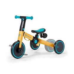 Kinderkraft 4TRIKE Tricycle 3en1, Tricycle pliable, Vélo sans Pédales, Vélo Bébé, Mini Draisienne, Trotteur, Selle réglable, Trois Roues, De 12 mois à environ 5 ans, 25kg, Jaune