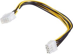 Premium Cord - Cabo extensível para PC, 8 pinos, macho a fêmea, 0,28 m)
