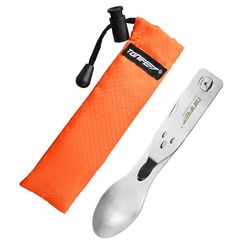 TONIFE MealBud 3 en 1 Set de Cubiertos de Camping incluye Cuchillo, Tenedor y Cuchara, Utensilios de Portátiles con Bolsa de Nylon Cubiertos de Acero Inoxidable para Viajar y Acampar