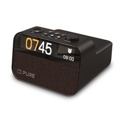 Pure Radio Reloj, luz de Despertador, Altavoz BT, Negro, Cargador inalámbrico