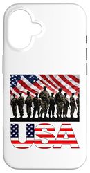 Bandiera Americana Militare USA Patriottica Custodia per iPhone 16