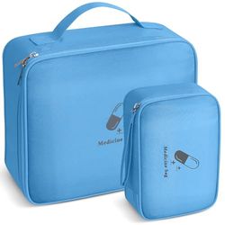 AiQInu Trousse de Secours Vide, 2 Pièces Étanche Sac de Médecine Portable, Trousse de Médecine Sac d'urgence de Grande Capacité, Sac de Rangement de Médicaments pour Maison, Bureau, Voyages