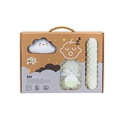 Set Regalo Bebè: Coperta, Cuscino beige e luce notturna