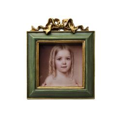 SYLVIA'S SHOP 3x3 Small Vintage Picture Frame, Mini Antique Ornate Square Photo Frame, for Tabletop and Wall Display, Retro Home Decor, Photo Gallery Art, Green