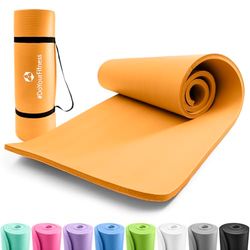 DoYourFitness® Esterilla de fitness y yoga | Esterilla antideslizante suave y gruesa | 183 x 61 x 1,0 cm | ideal para gimnasia, pilates y yoga | Para principiantes y avanzados [naranja]