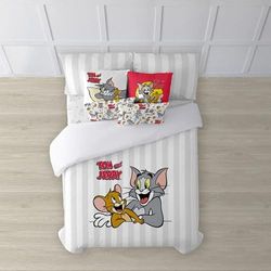 BELUM - Housse de couette Tom & Jerry Basic - Housse de couette avec boutons - Housse de couette 100% coton - Lit de 105 (180 x 240 cm)