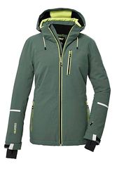 killtec Donna Giacca da sci/giacca funzionale con cappuccio e paraneve con chiusura a cerniera KSW 81 WMN SKI JCKT, grüngrau, 38, 39746-000