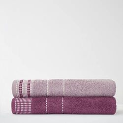 GC GAVENO CAVAILIA 2 Piece 100% Cotton Dalby Bath Sheet Set, Ultra Soft Absorbent Luxury 550 GSM Bathroom Towel, Egyptian, Pink, 90x140 Cm