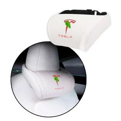 CoolKo Tesla Model S X 3 Y Car Headrest Neck Pillow Support Memory Foam Ergonomic Design Accessory for Driving Seat Fatigue Relief - 1 Piece