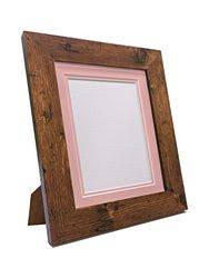 Metro Vintage Wood Photo Picture Poster Frame with Double Pink Mount 30 x 30 cm for Image Size 10 x 10 inch