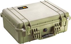 PELI 1520 Mala rígida impermeável para o transporte de equipamentos eletrónicos e fotográficos, IP67 resistente à água e ao pó, capacidade de 24 litros, fabricada na Alemanha, sem espuma, OD Green