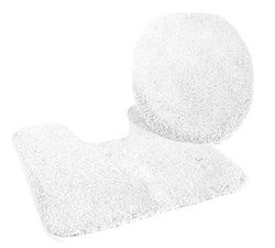 Kinzler Housse de Couvercle de WC en Microfibre de Haute qualité, weiß, 2 TLG. Set - 47x50 WC-Deckelbezug + 50x55 cm Vorleger mit Ausschnitt