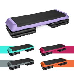 TREXO Stepper Aerobic Stap voor Cardio Fitness Stepper voor Thuis Verstelbare Hoogte 10|15|20 cm Home Gym Board voor Workout tot 250 kg Paars 109x41 cm