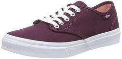 Vans W Camden (Gamuza) Negro/W, Top bajo para Mujer, Pendientes geométricos Rojos, 40.5 EU