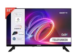 TELEFUNKEN 2025 Smart TV 32" HD Ready TE32750B45I2DZ, TV LED 32 Pollici, Compatibile con Alexa e Google Assistant, DVB-I, Digitale DVB-T2, Dolby Vision HDR10, Dolby Audio