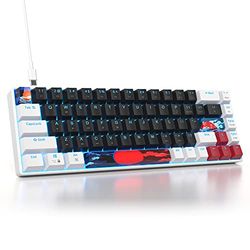 SOLIDEE 65% Mechanisch Gaming Toetsenbord,68 Toetsen met Lineaire Schakelaars,Mechanisch Toetsenbord met LED-Achtergrondverlichting,Compact Ergonomisch Toetsenbord voor PS5/PS4/Xbox(68 White_Black)